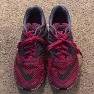 Nike pink and gray running shoes size 7